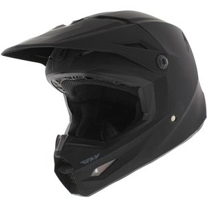 Fly Racing Kinetic kinder crosshelm Solid mat zwart - kids L