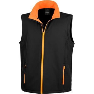 Result Heren Core Printable Softshell Bodywarmer (Zwart / Oranje)