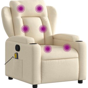 vidaXL - Massagestoel - van - kunstleer - in - crèmekleur