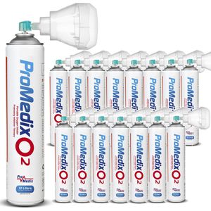 Promedix PR-994 - Set van 16 stuks Draagbare zuurstofinhalator in een blik 99,4% O2 12L
