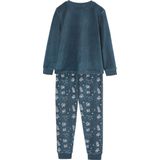 Fluwelen Jongenspyjama - Groenblauw - Glow-in-the-dark Raket