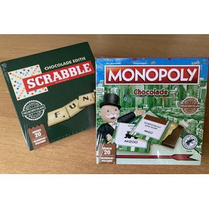 Monopoly en Scrabble chocoladespellen. Set à 2 spellen.