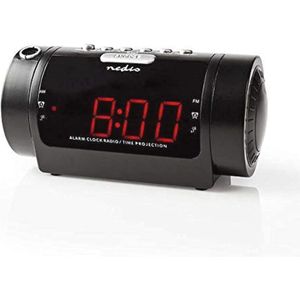 Digitale Wekkerradio met LED-Scherm, Tijdprojectie, AM/FM en Snoozefunctie - Zwart