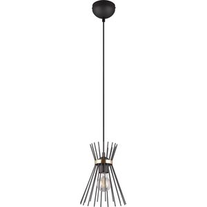 LED Hanglamp - Trion Drado - E27 Fitting - 1-lichts - Rond - Zwart Goud - Metaal