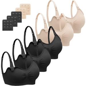 Voedingsbeha voor vrouwen - 5 stuks - Naadloos en comfortabel - Ideaal voor borstvoeding en slapen - Zonder beugel.