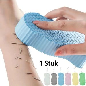 Dubbelzijdige 3D Vis Schub Exfoliërende Bad Spons I Zachte Spons I Lichaamsscrubber I Doucheborstel I Dode Huid Verwijderaar I 1 Stuk I Assorti Kleur