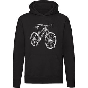 Fiets in woorden Hoodie | wielrennen | mountainbike | fietsen | unisex | trui | sweater | capuchon