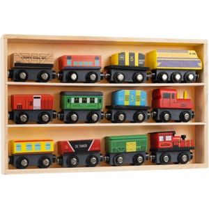 Houten Speelgoed trein - trein 12-delig - Kinderen Jongens Speelgoed - 33 x 20 x 3 cm Rood Multi