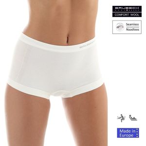 Brubeck Dames Ondergoed Boxershorts Naadloos met Merinowol - Roomwit - M