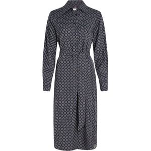 Tommy Hilfiger Diamond Monotype Dames Jurk Viscose - Blauw - Maat 42