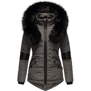 Warm & Comfortabel Navahoo NIRVANA - Winterjas Dames - Volwassen - Afneembare Kraag - Antraciet - S