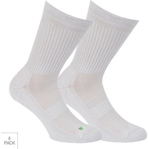 Bamboe Sportsokken 6-Pack - Wit - Maat 35-38 - Sportieve Bamboe Sokken Voor Frisse Droge Voeten - Dames / Heren