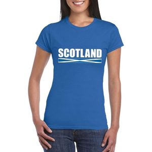 Blauw Schotland supporter t-shirt voor dames XL