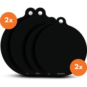 Louvera Inductie Beschermer Set – Hittebestendig tot 280 ºC – Panbeschermers - Afdekplaat voor Kookplaat - Inductie Mat Voor Elk Formaat - 4 stuks – Inductie mat – Onderzetter - Incl. E-book - Geschikt voor Booster Functie - Zwart
