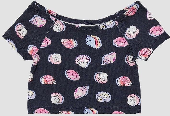 T-shirt - Crop-top - Slim-fit - Katoenmix