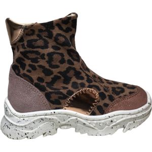 Naturino Mt 23 rits bling bling stoere lederen laarsjes Bruce roze leopard