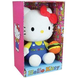 Jemini Knuffel Hello Kitty Retro 20 Cm Pluche Wit/blauw