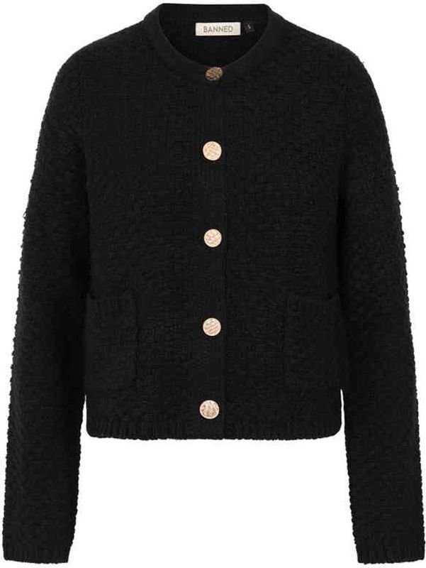 Banned - Victoria Wool Mix Cardigan - S - Zwart
