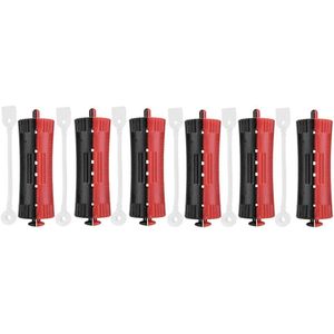 Allecto plus - Krulspelden Clip Set voor Kapper Styling - 6 stuks Golf Warmte Koude Permanente Golf Staven met Elastiek - 3 cm / 1,2 inch