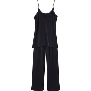 Envie de Fraise - zwangerschapspyjama - zwart - satijnen effect