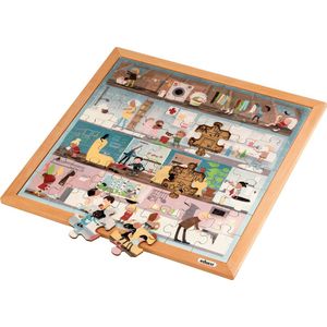 Educo Woordenschatpuzzel - Persoonlijke hygiene - Houten speelgoed - Houten puzzel - Educatief speelgoed - Kinderspeelgoed - 49 stukjes - 40x40