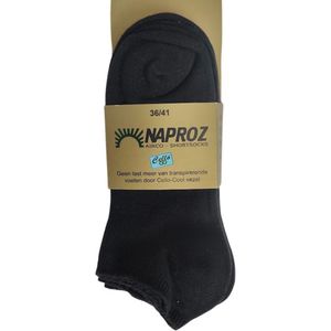 Naproz - Airco Shortsocks - voordeelset 3 paar - Zwart - maat 36-41
