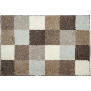 Casilin - Blocks - Antislip Badmat - 60x90 cm - Beige Bruin
