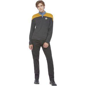Smiffy's - Star Trek Kostuum - Star Trek Voyager Ops Harry Man - Geel, Zwart - Small - Carnavalskleding - Verkleedkleding