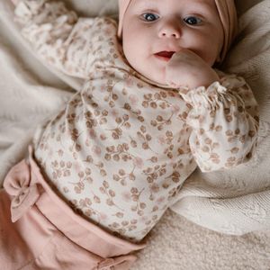 Dirkje Baby Setje: Shirtje Broekje met Haarbandje Roze Organic cotton maat 86
