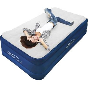 Luchtbed eenpersoons met afneembare topper - 210 cm - Elektrische pomp - Inclusief draagtas - Comfortabel en stevig