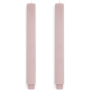 Riviera Maison Dinerkaarsen - Rib Dinner Candle - Paars - 2 Stuks - 25 cm