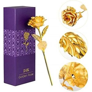 24K gouden roos | Incl. Certificaat | Cadeautip| Valentijn| Met Luxe Doos en Geschenkverpakking - Mangry