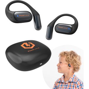 PowerLocus Mkids Koptelefoon voor Kinderen - Open Ear Koptelefoon - 85dB Veilig Geluid - Bluetooth 5.4 - Met Microfoon - Oranje
