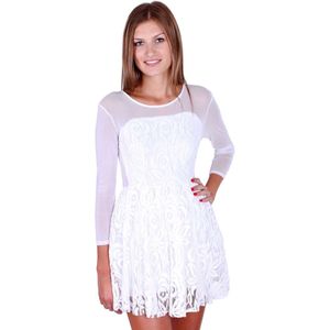 Witte kanten ballerina mini