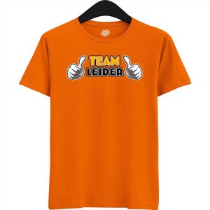 Team Leider | Vrijgezellenfeest Cadeau Man / Vrouw - Bride / Groom To Be Bachelor Party - Grappig Bruiloft Bruid / Bruidegom shirt - T-Shirt - Unisex - Oranje - Maat L