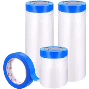 Allecto Plus - Transparante afdekfolie voor schilders - Set van 3 rollen met schilderpapier - Schilderstape - Verschillende maten