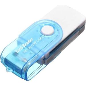 New Age Devi - Multifunctionele kaartlezer voor SD USB micro SD SD MS en M2 kaarten - Blauw