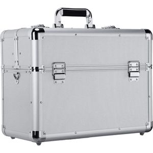 Gereedschapskoffer, leeg, aluminium koffer, transportkoffer, gereedschapsopslag gereedschapskist multikoffer, 43,5 x 22,5 x 34 cm HMTM-MC-30004