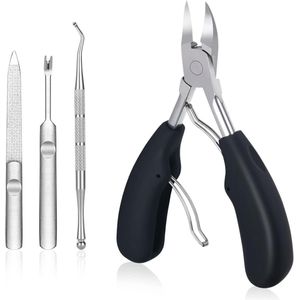 Nail Clippers Set - 4PCS Stainless Steel Tool for Thick Toenails, Pedicure, and Ingrown Nails