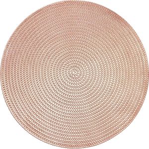 Krumble Placemat - Placemats - Onderzetter - Rond - PVC - Tafelbeschermer - Onderlegger - Hittebestendig - Decoratieve placemat - Rond - Roségoud - 37 cm