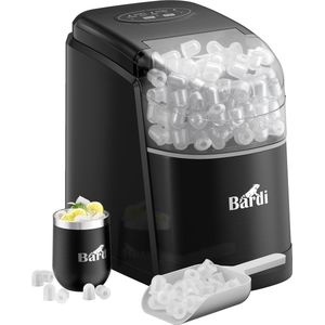 Bardi IJsblokjesmachine - 1.6L - IJsblokmaker met IJsschep - Inclusief Luxe Thermosbeker en Ijsschep- Zwart