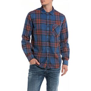 Replay M4095a.000.52612 Shirt Met Lange Mouwen Blauw M Man