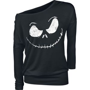 The Nightmare Before Christmas Jack Skellington - Face Shirt met lange mouwen zwart S