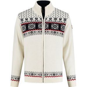 Kama - Gebreid Vest - Gebroken Wit - Windstopper - 100% Fijn Gebreide Merino Wol