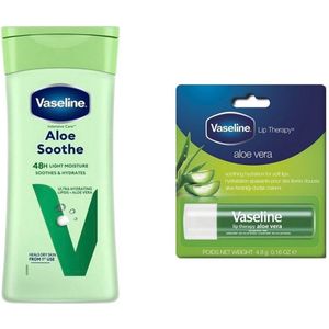 Vaseline Bodylotion Aloe Soothe 400 ml & Vaseline Stick Aloe Vera 4.8 ml