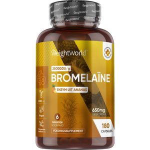 WeightWorld Bromelaïne capsules - 650 mg Bromelaïne per portie - 180 vegan capsules voor 6 maanden voorraad