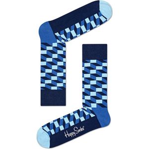 Happy Socks Filled Optic Sokken - Blauw/Lichtblauw - Maat 36-40