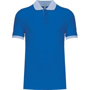 Piqué-herenpolo tweekleurig Kariban Kobaltblauw/Grijs - 4XL