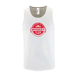 Witte Tanktop sportshirt met ""Member of the Whiskey club"" Print Rood Size XXXL