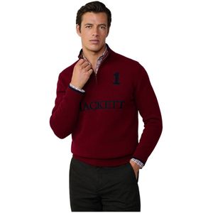 Hackett Hm703226 Half Rits Trui Rood M Man